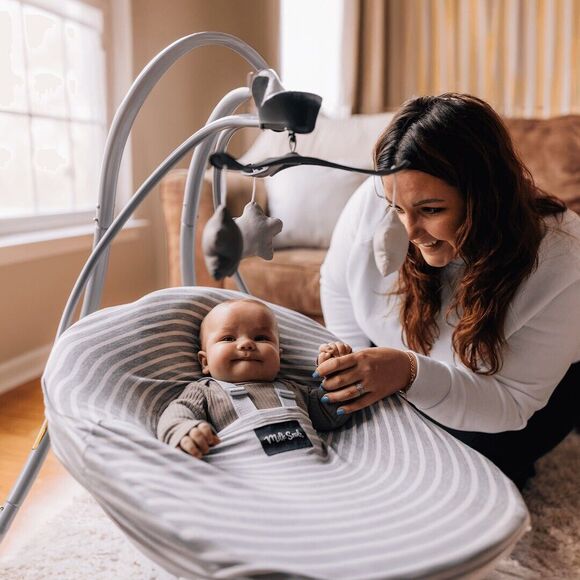 Milk Snob 5 in 1 Nursing Cover And Car Seat Cover - Gray Striped - Picture 3 of 6